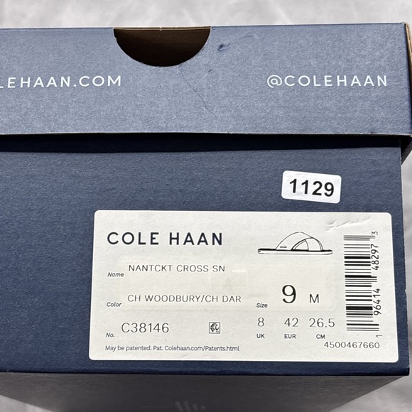 Cole Haan Men\'s Brown Cross Band Sandals Size 9 NIB